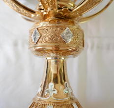 Solid silver antique French Romanesque St Remy Chalice.